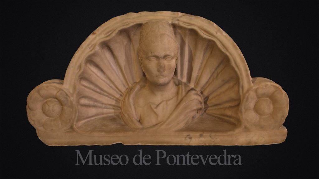 Frontón do altar funerario de Domitia Augurina