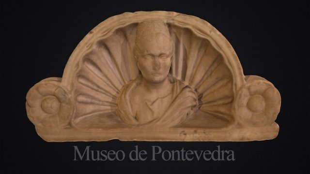 Frontón do altar funerario de Domitia Augurina 3D Model