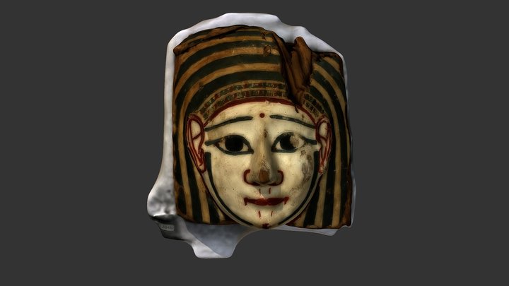 Fragment of a face from a coffin lid 3D Model