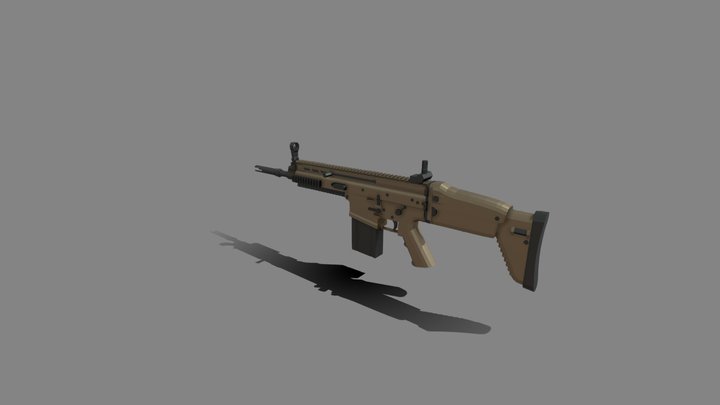 Low-Poly FN Scar mk-17 3D Model