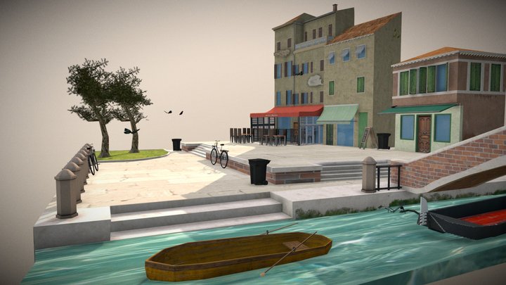 City Scene Venice 3D Model