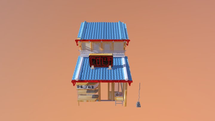 Stylized Japan Shop 3D Model
