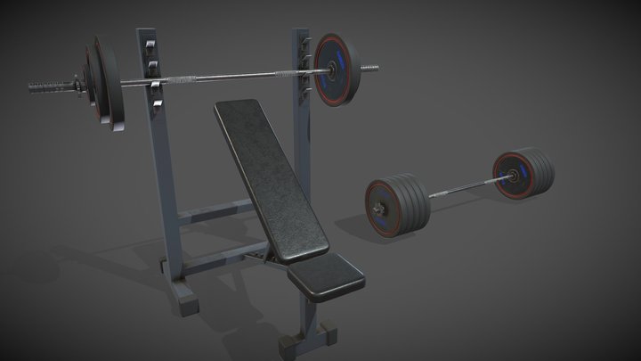 Dumbbell Barbell Bench - 9MB – Modello 3D gratuito STL