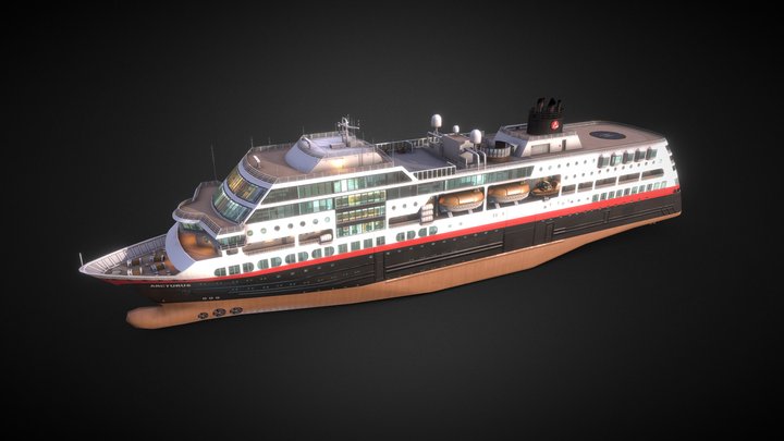 Arctic Coastal Line Ship / Cruiseferry 3D Model