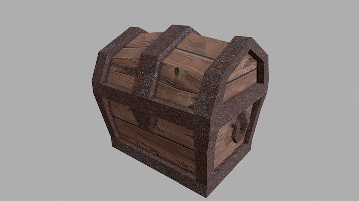 Low Poly Chest 3D Model