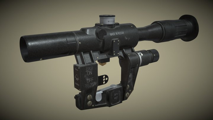 4X24 ''PSO-1M2'' Rifle Scope 3D Model