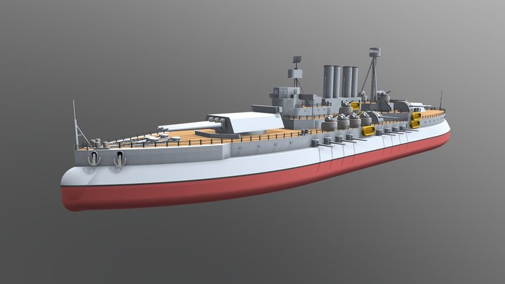 Monitor Class Warship 3D Model