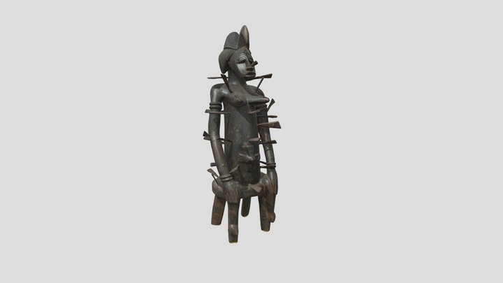 Wooden African Statue 3D Model