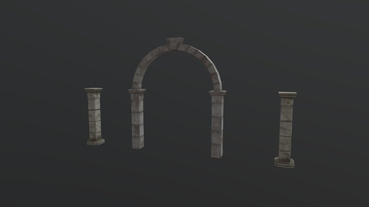 Arch_Stone_Colums 3D Model