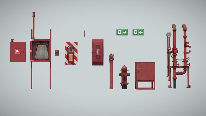 Fire Safety Pack 3D Model