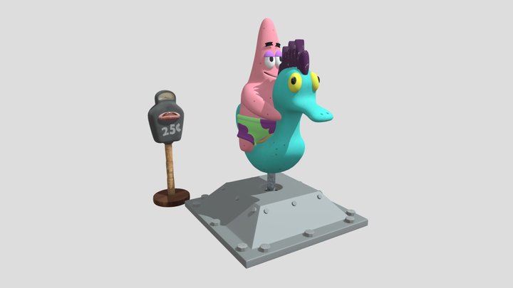 Patrick star on Seahorse 3D Model