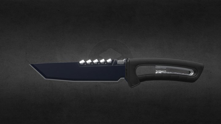 Sci Fi Knife Black 3D Model