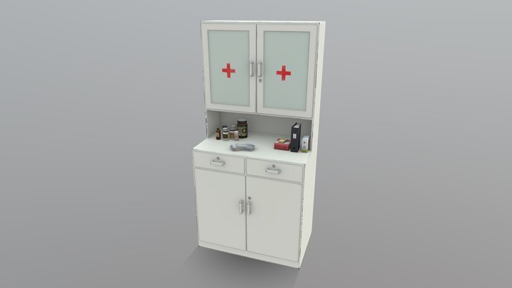 Hospital Cabinet - Low Poly 3D Model