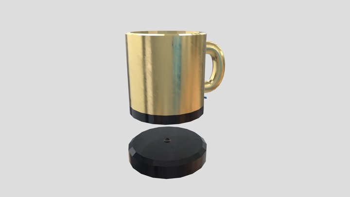 kettle golden kettle gold gold shiny edition 3D Model