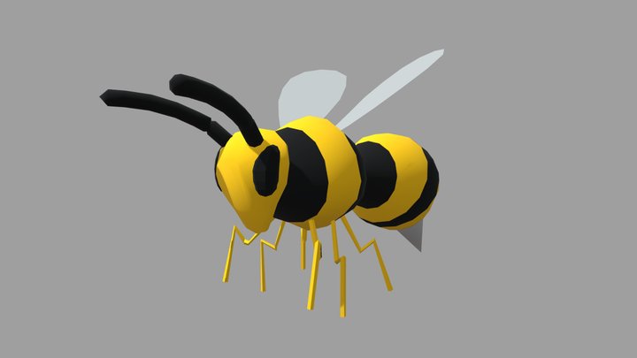 Cartoony Wasp Animated 3D Model