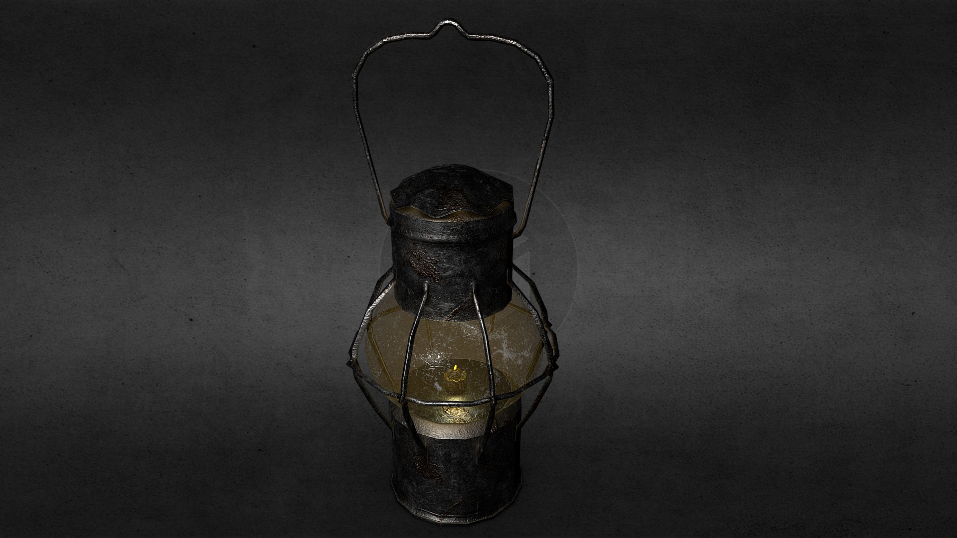 3D model Oil Lantern - This is a 3D model of the Oil Lantern. The 3D model is about a glass bottle with a liquid in it.
