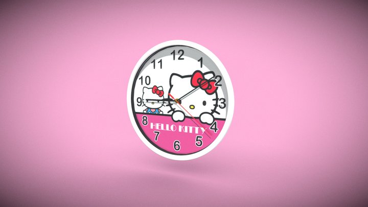 Hello Kitty Clock - by SudiptKmr 3D Model