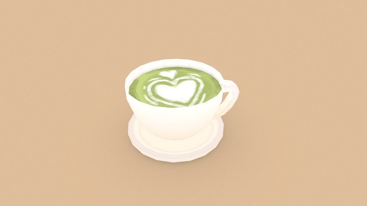 Green Tea Latte – Kostenloses 3D-Modell STL