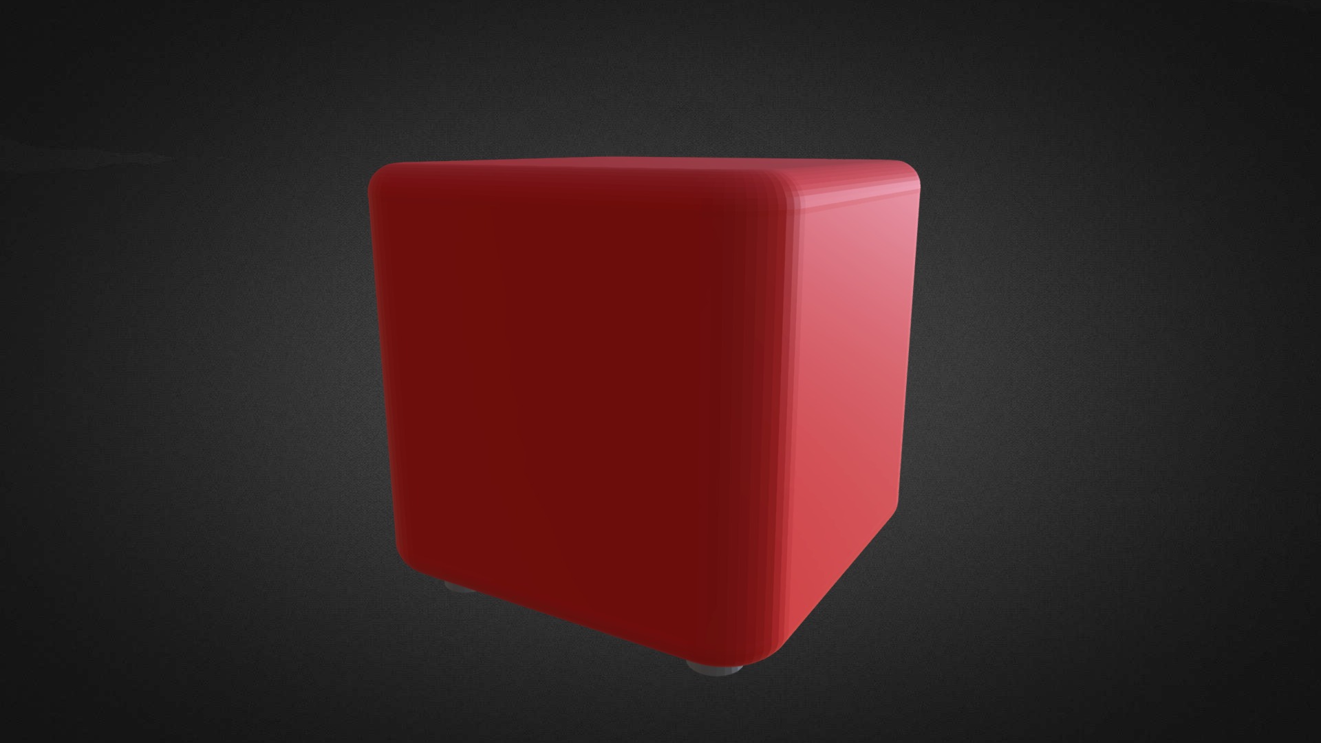 3D model 500mm Cube - This is a 3D model of the 500mm Cube. The 3D model is about a red square with a black background.