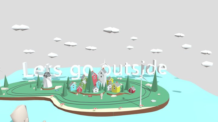 Beach Island 3D Model