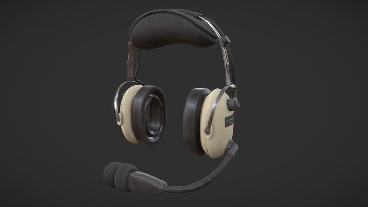 Headphones Triple A Quality Aviation 3D Model