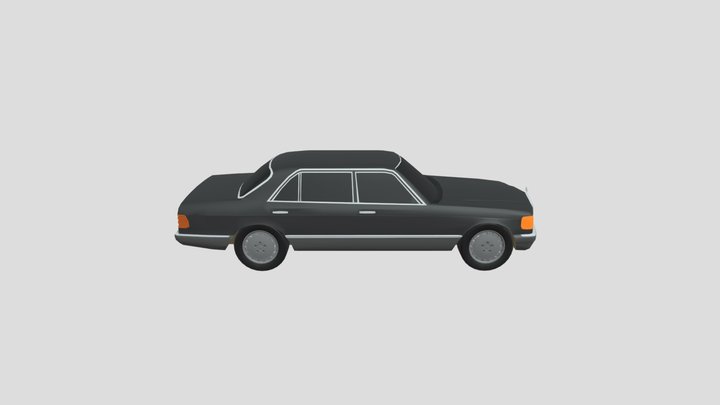 Mercedes-Benz 500SEL W126 lowpoly for 3Dprinting 3D Model