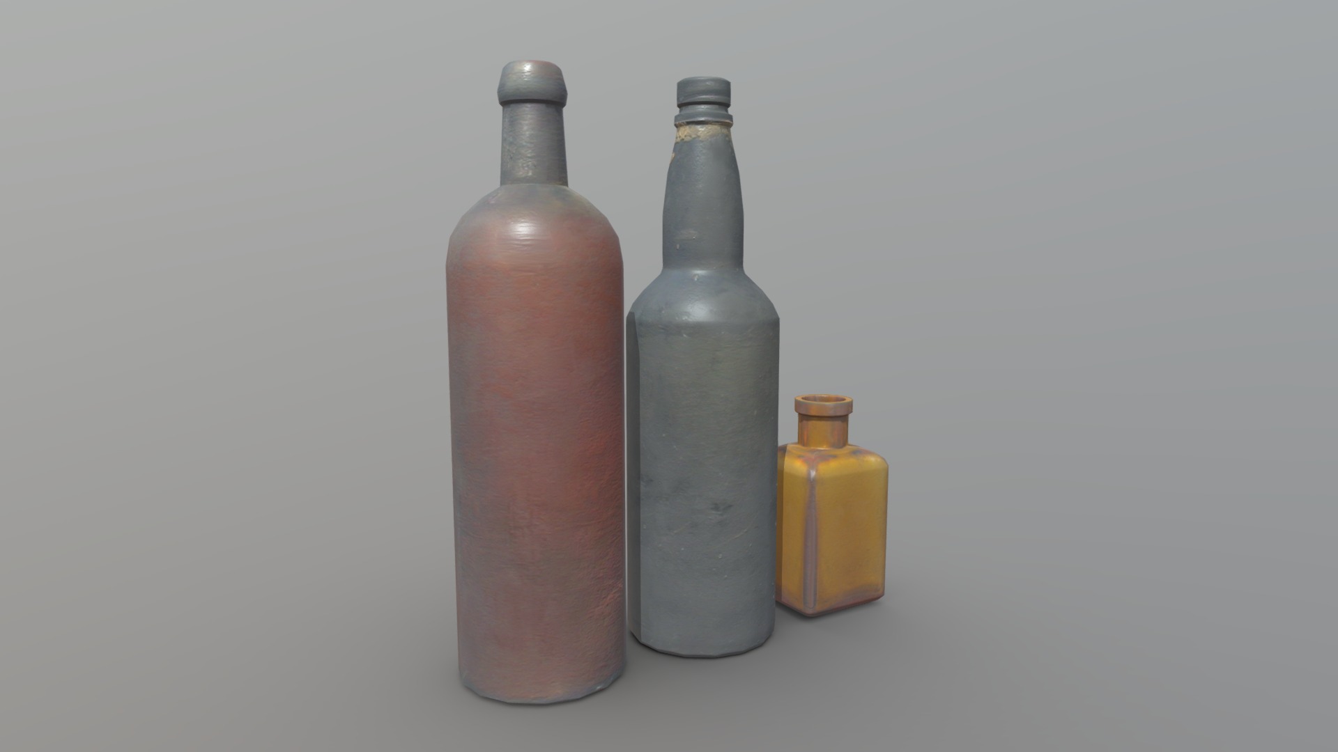 3D model Bottles - This is a 3D model of the Bottles. The 3D model is about a couple of bottles.
