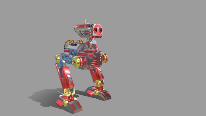 Steel robot 3D Model