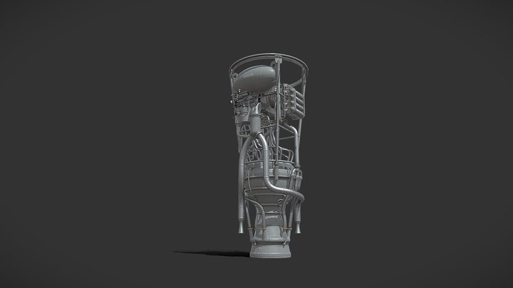 V-2 (A4) rocket engine 3D Model