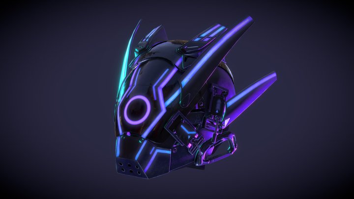 Cyberpunk Helmet 3D Model