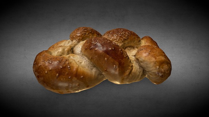 Challah Bread 3D Model
