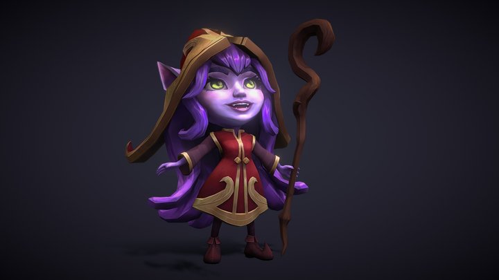 Lulu Handpainted model 3D League of Legends 3D Model