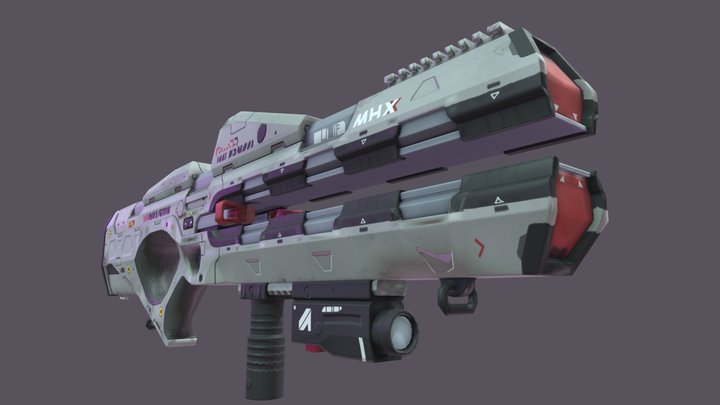 Sci-Fi Pulse Rifle - Myon Caster 3D Model