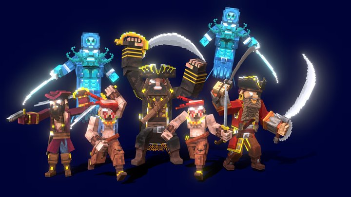 Minecraft Pirates crew 3D Model