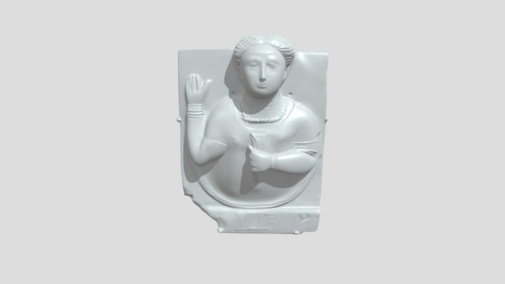 Carved stone relief of a person 3D Model