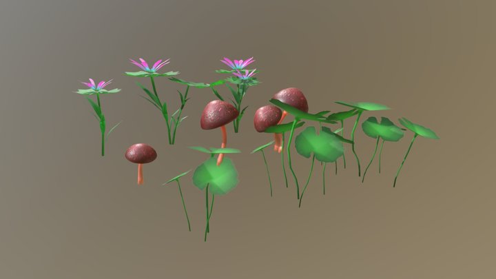 Stylised Plants 3D Model