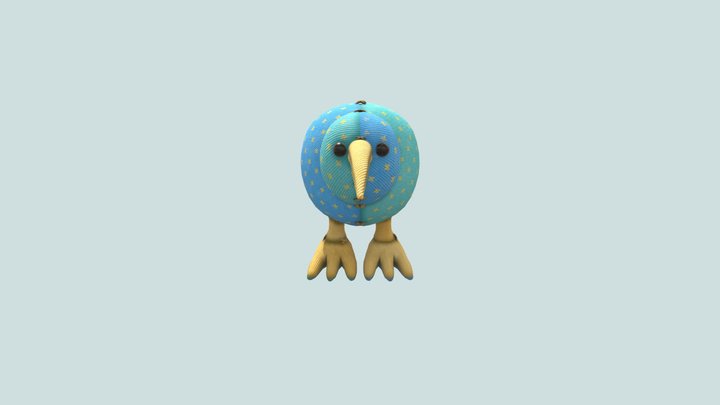 A Child's Imagination: Kiwi soft toy (Blue) 3D Model