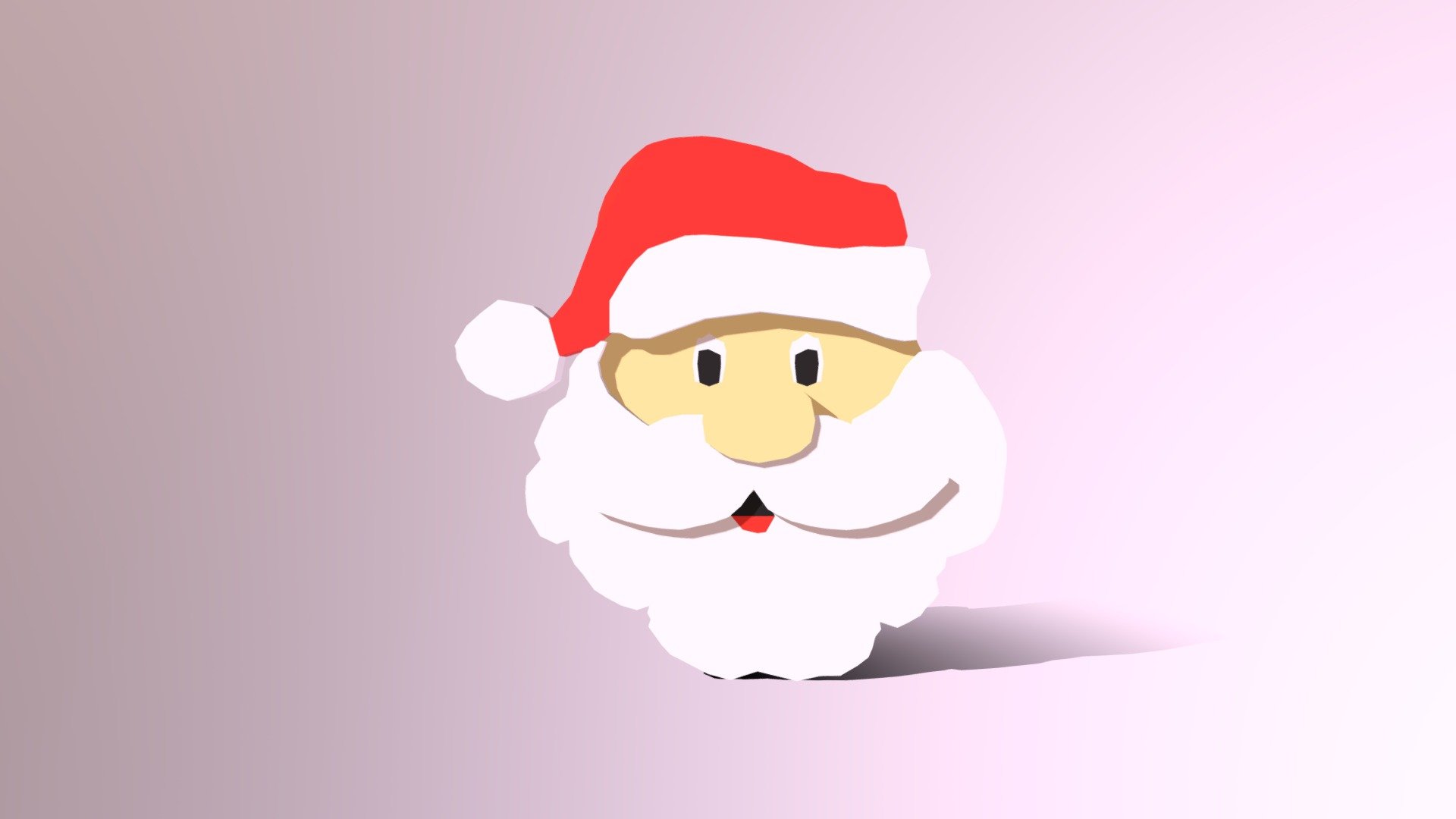 ArtStation - Low Poly Cartoon Santa Claus Face Decorative Object