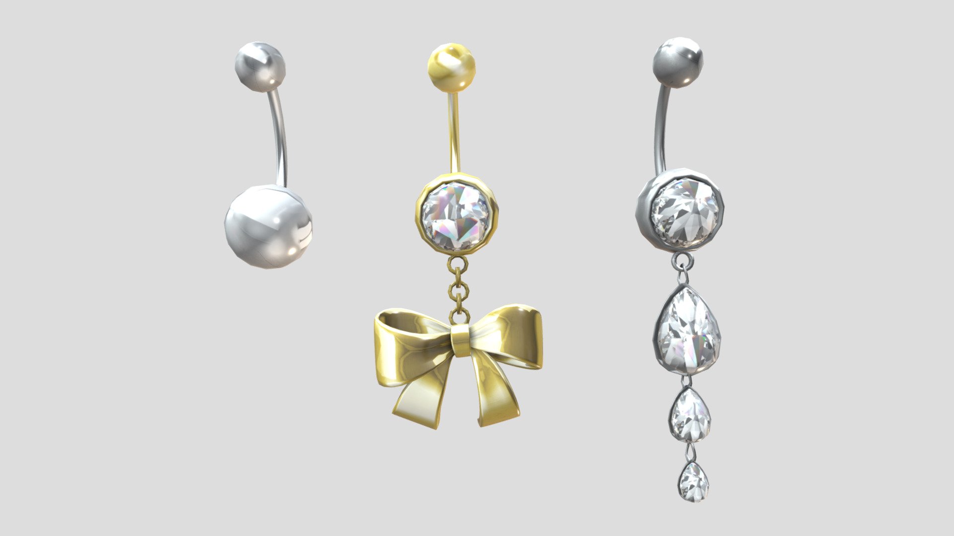 Belly Button Rings - Buy Royalty Free 3D model by FizzyDesign [6b11d8f 
