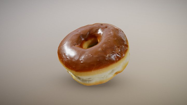 Chocolate Frosted Donut 3D Model
