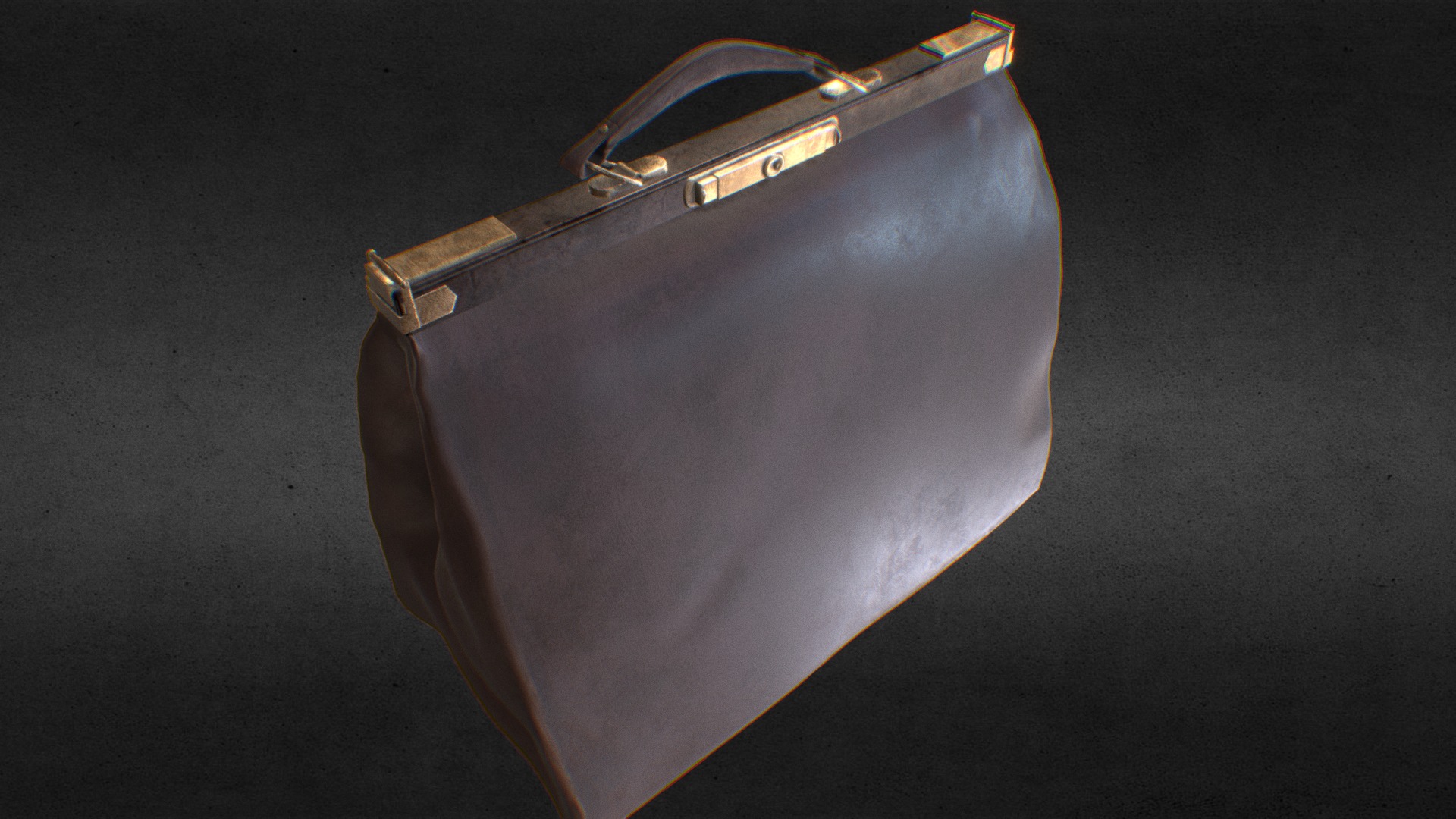 3D model SuitCase/MidWifes Bag (Smooth Leather) - This is a 3D model of the SuitCase/MidWifes Bag (Smooth Leather). The 3D model is about a folded shirt on a black surface.