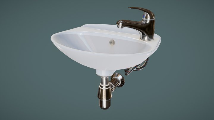 Compact Sink PBR 3D Model