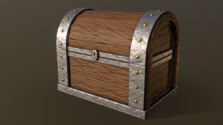 Wooden Chest 3D Model