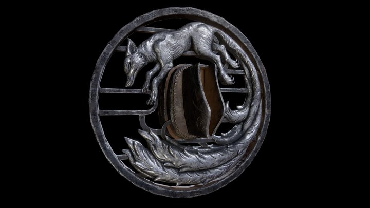 Kitsune tsuba 3D Model