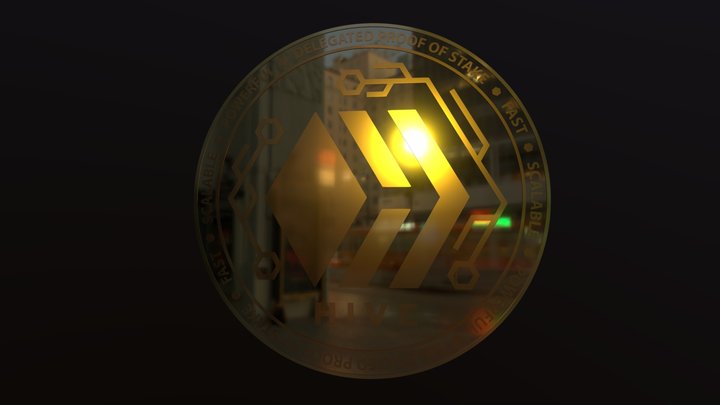 Hive/HBD Cryptocurrency Coin 3D Model