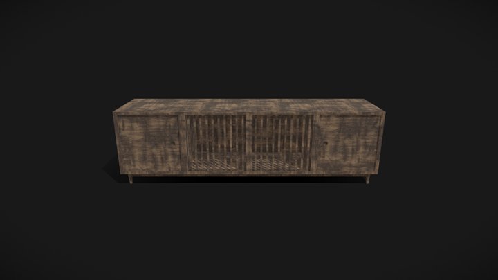 Wooden Cabinet 3D Model