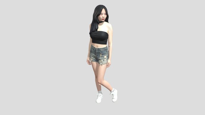 Midnight Chic in Distressed Denim – Modello 3D gratuito STL