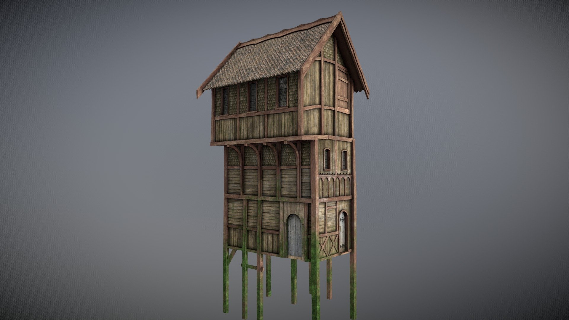 Medieval lake village - House 9 — Sketchfab embed 3D viewer