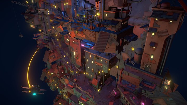Wall Town diorama 3D Model