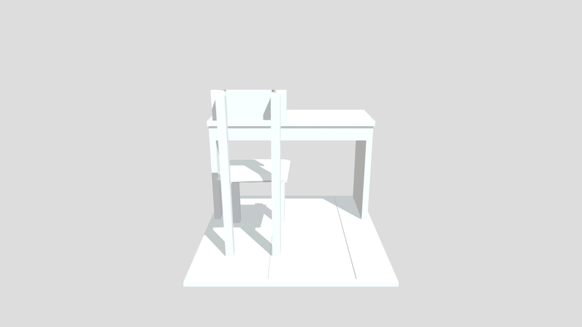 3D Room with Floor, Table and Chair
